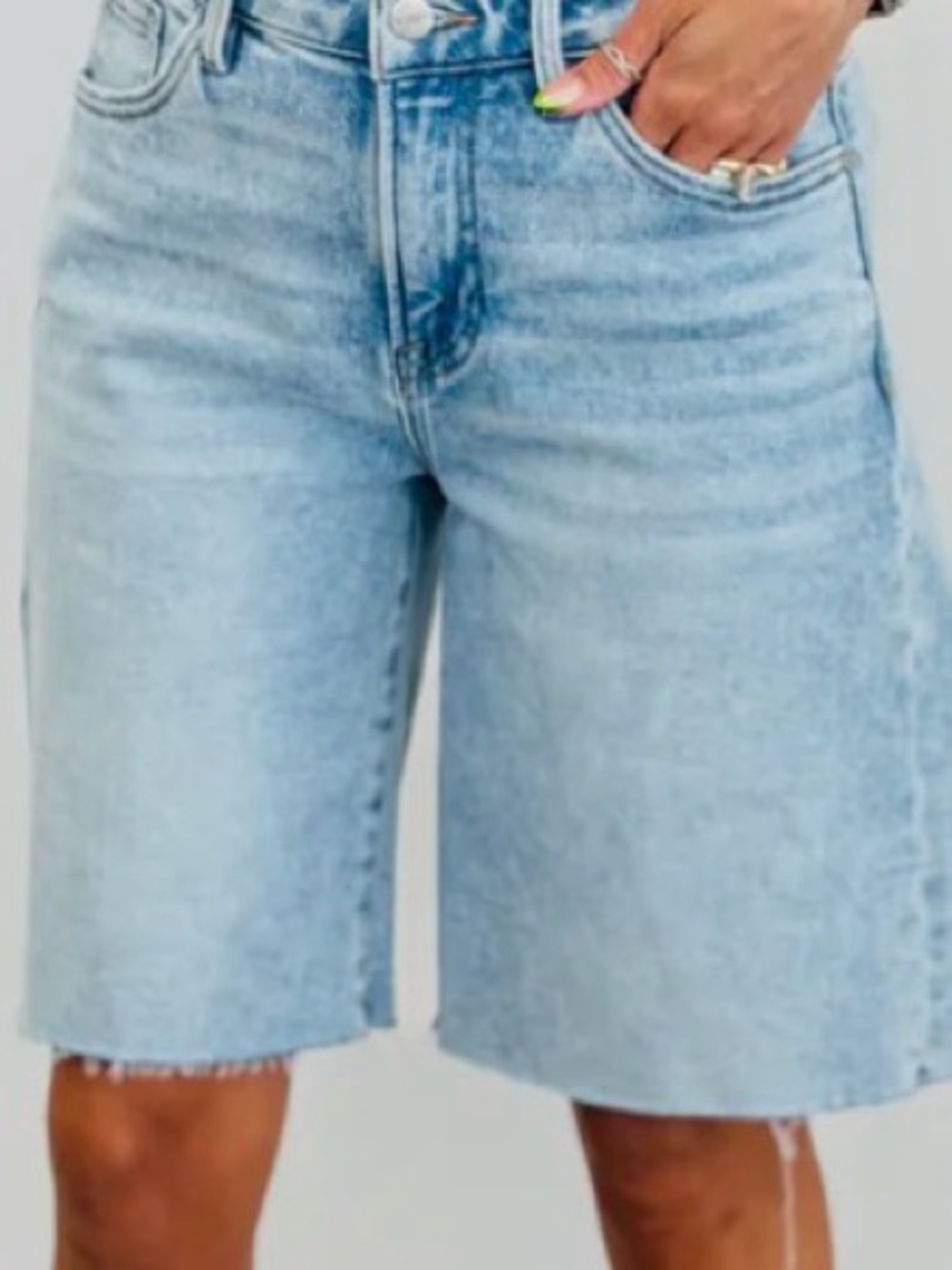 Risen Light Wash Bermuda  Shorts - Women